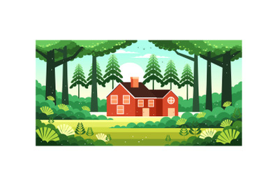 Forest Home Nature Illustration