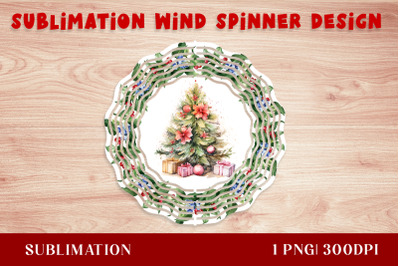 Watercolor Christmas tree Wind Spinner