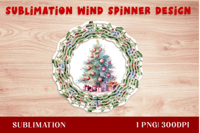 Watercolor Christmas tree Wind Spinner