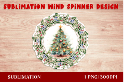 Watercolor Christmas tree Wind Spinner