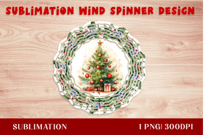 Watercolor Christmas tree Wind Spinner