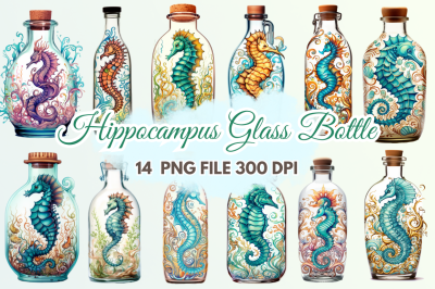 Hippocampus Glass Bottle