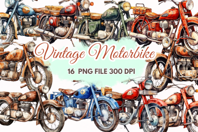 Motorbike Vintage Watercolor Sublimation