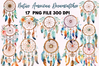 Native American Dreamcatcher Watercolor