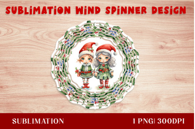 Watercolor Christmas tree Wind Spinner