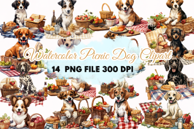 Picnic Dog Clipart Bundle