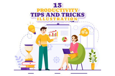 13 Productivity Tips and Trick Illustration