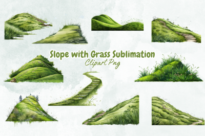 Slope with Grass Sublimation Clipart