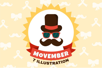 7 Movember Time Vector Illustration