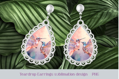 Hummingbird earrings sublimation Bird earring template