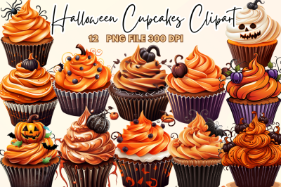 Halloween Cupcakes Clipart