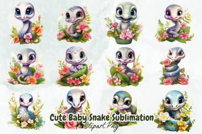 Cute Baby Snake Sublimation Clipart