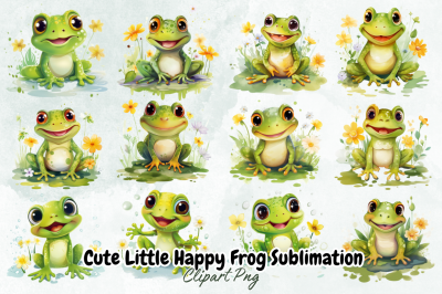 Cute Little Happy Frog Sublimation