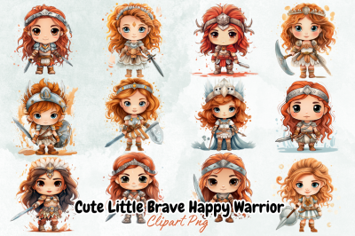 Cute Little Brave Happy Warrior Clipart