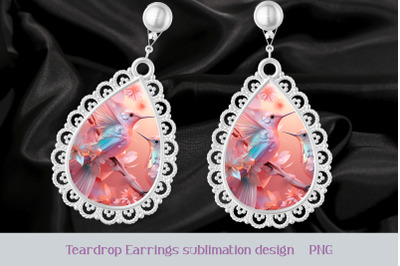 Hummingbird earrings sublimation Bird earring template