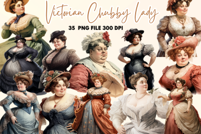 Victorian Chubby Lady Clipart