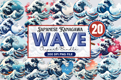 Japanese Kanagawa Wave Clipart