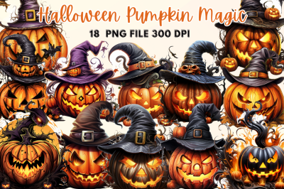 Halloween Pumkin Magic Clipart