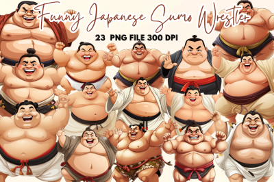 Funny Japanese Sumo Wrestler Clipart