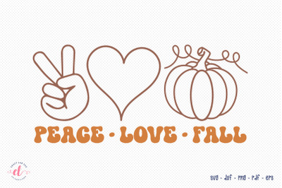 Peace Love Fall SVG, Retro Fall SVG