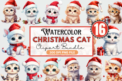 Cat Cute Christmas Clipart