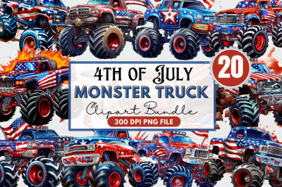 4th of July Monster Truck Clipart