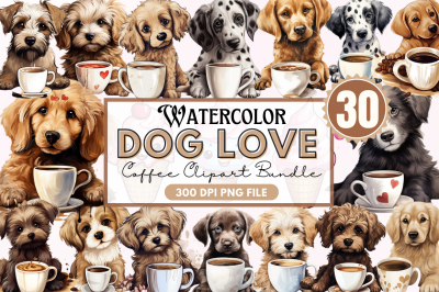 Dog Love Coffee Clipart