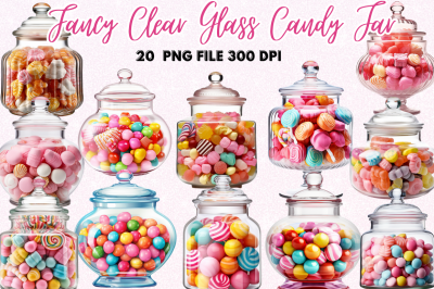 Fancy Clear Glass Candy Jar Clipart