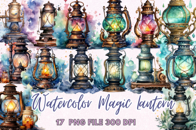 Magic Lantern Watercolor Clipart
