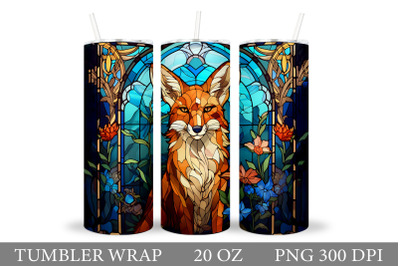 Stained Glass Fox Tumbler Wrap. Fox Tumbler Wrap Sublimation