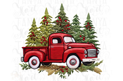 Red Christmas Truck for Holiday Designs