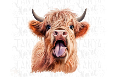 Funny Moody Cow Sublimation Design | Digital Download for Printable Gr