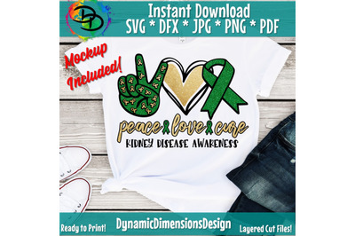 Peace love Cure svg, Kidney Disease, Sublimation Png Digital Download,