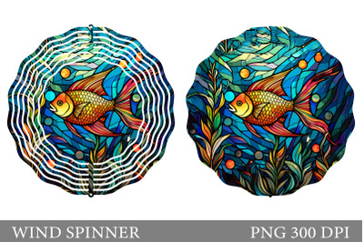 Fish Wind Spinner Design. Stained Glass Fish Wind Spinner