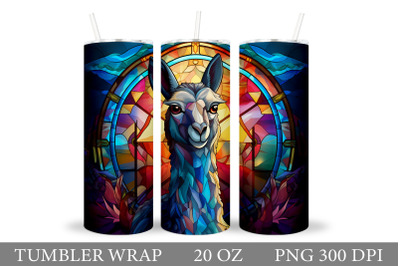 Lama Tumbler Wrap Design. Stained Glass Lama Tumbler Wrap