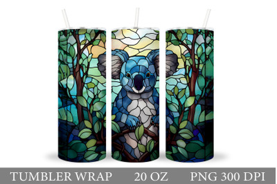 Koala Tumbler Design. Stained Glass Koala Tumbler Wrap