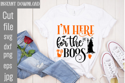 I&#039;m Here for the Boos SVG cut file, Halloween SVG Bundle, Retro Hallow