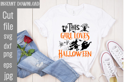 This Girl Loves Halloween SVG cut file, Halloween SVG Bundle, Retro Ha