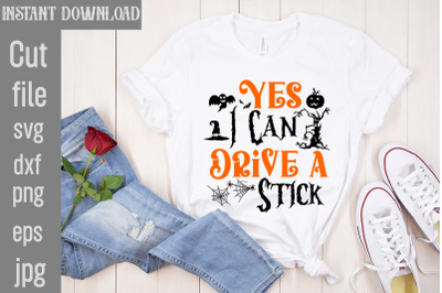 Yes I Can Drive a Stick SVG cut file, Halloween SVG Bundle, Retro Hall