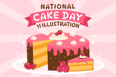 11 National Cake Day Vector Illustration