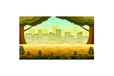 Nature and City Illustration