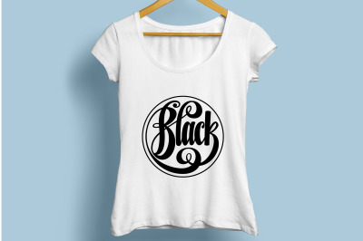 Black in Round Lettering
