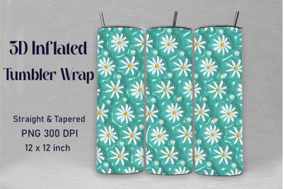 3D Inflated Daisy Flowers Tumbler Wrap