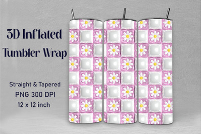 3D Inflated Daisy Flowers Tumbler Wrap