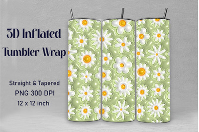 3D Inflated Daisy Flowers Tumbler Wrap