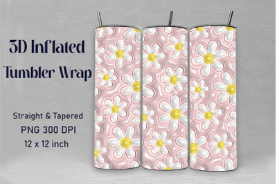 3D Inflated Daisy Flowers Tumbler Wrap