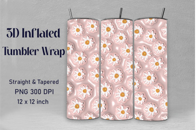 3D Inflated Daisy Flowers Tumbler Wrap