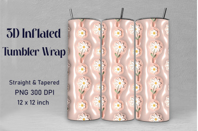 3D Inflated Daisy Flowers Tumbler Wrap