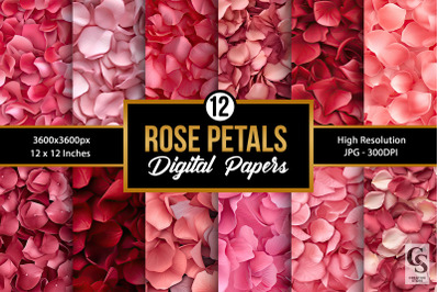 Rose Petals Pattern Digital Papers