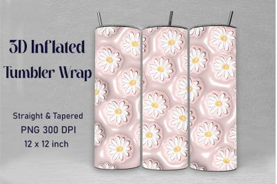 3D Inflated Daisy Flowers Tumbler Wrap